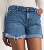 7 For All Mankind Blue Mid Roll Denim Shorts