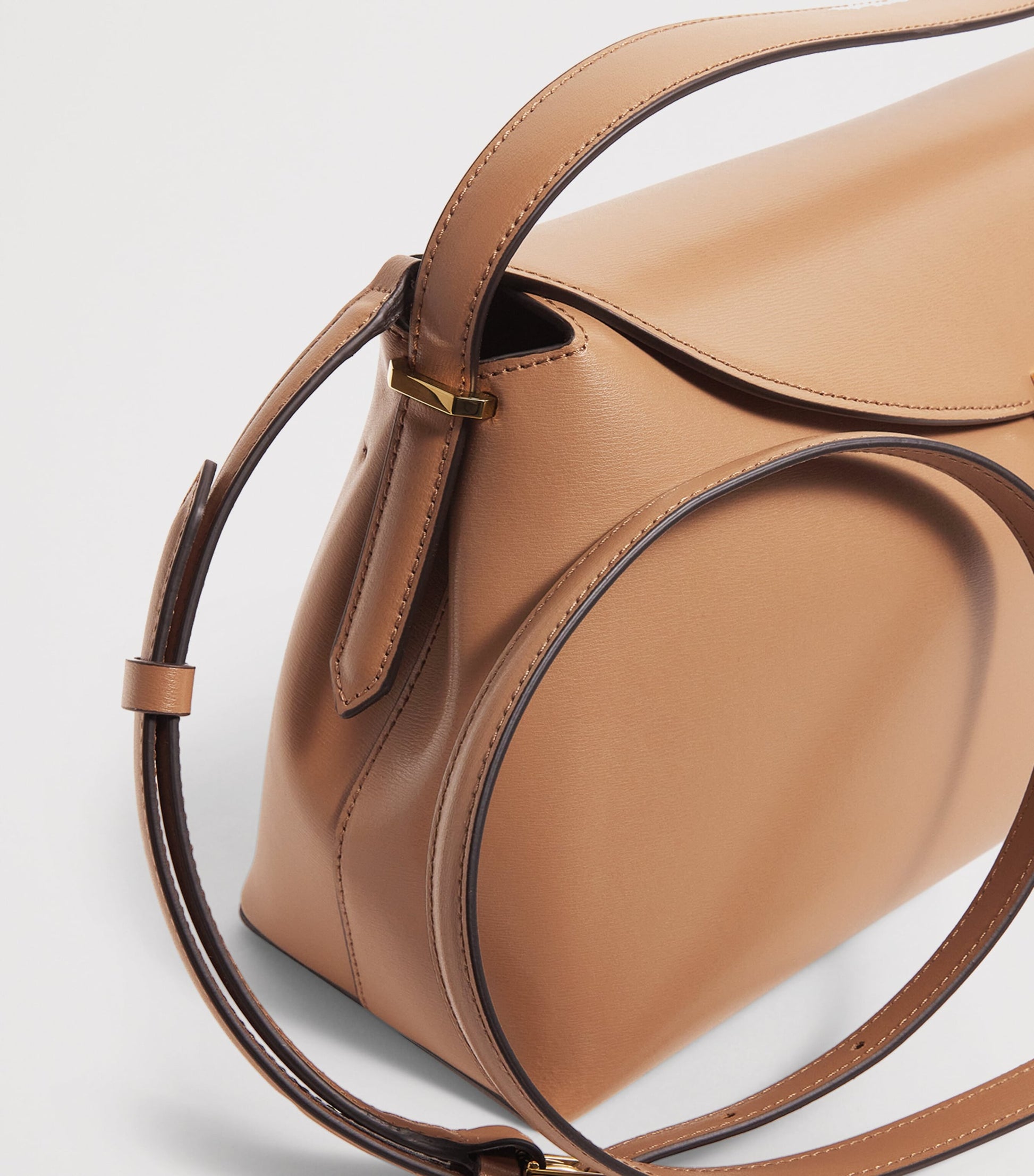 Large Leather T-Lock Top-Handle Bag 033 CAMEL