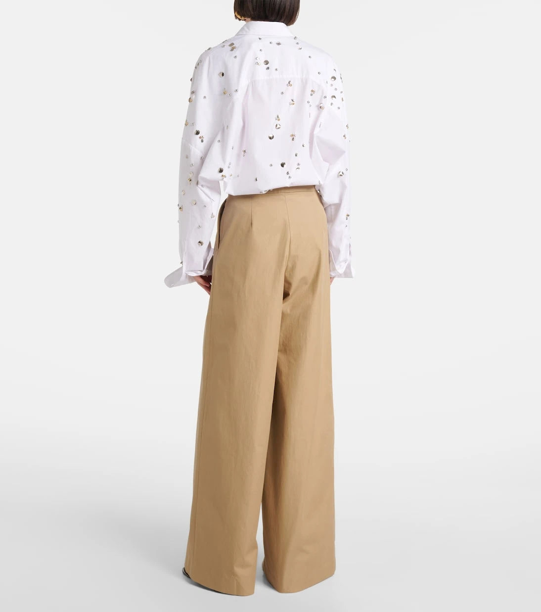 Dries Van Noten - Low-rise cotton twill wide-leg pants