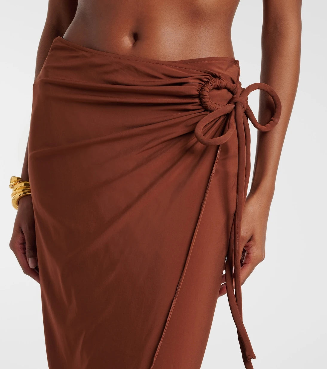 Max Mara - Afoso gathered jersey wrap skirt