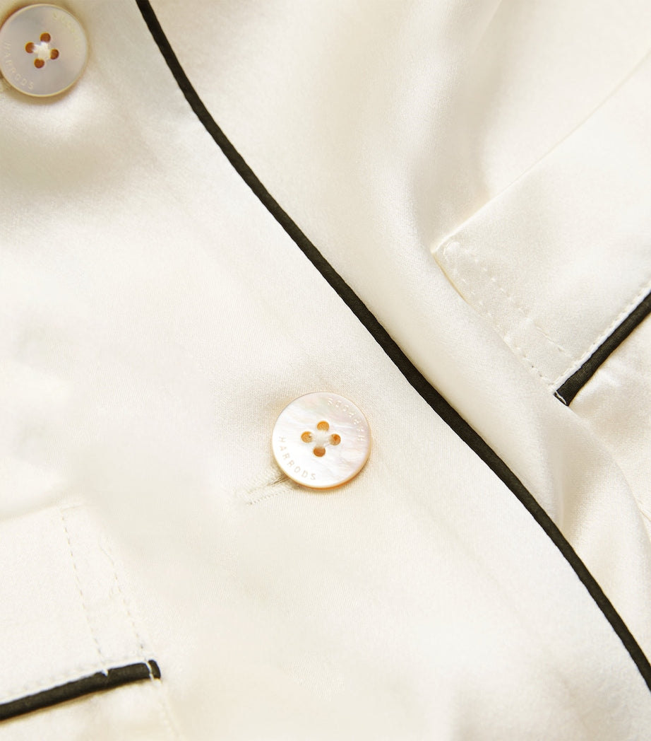 Ivory Silk Satin Pyjama Set