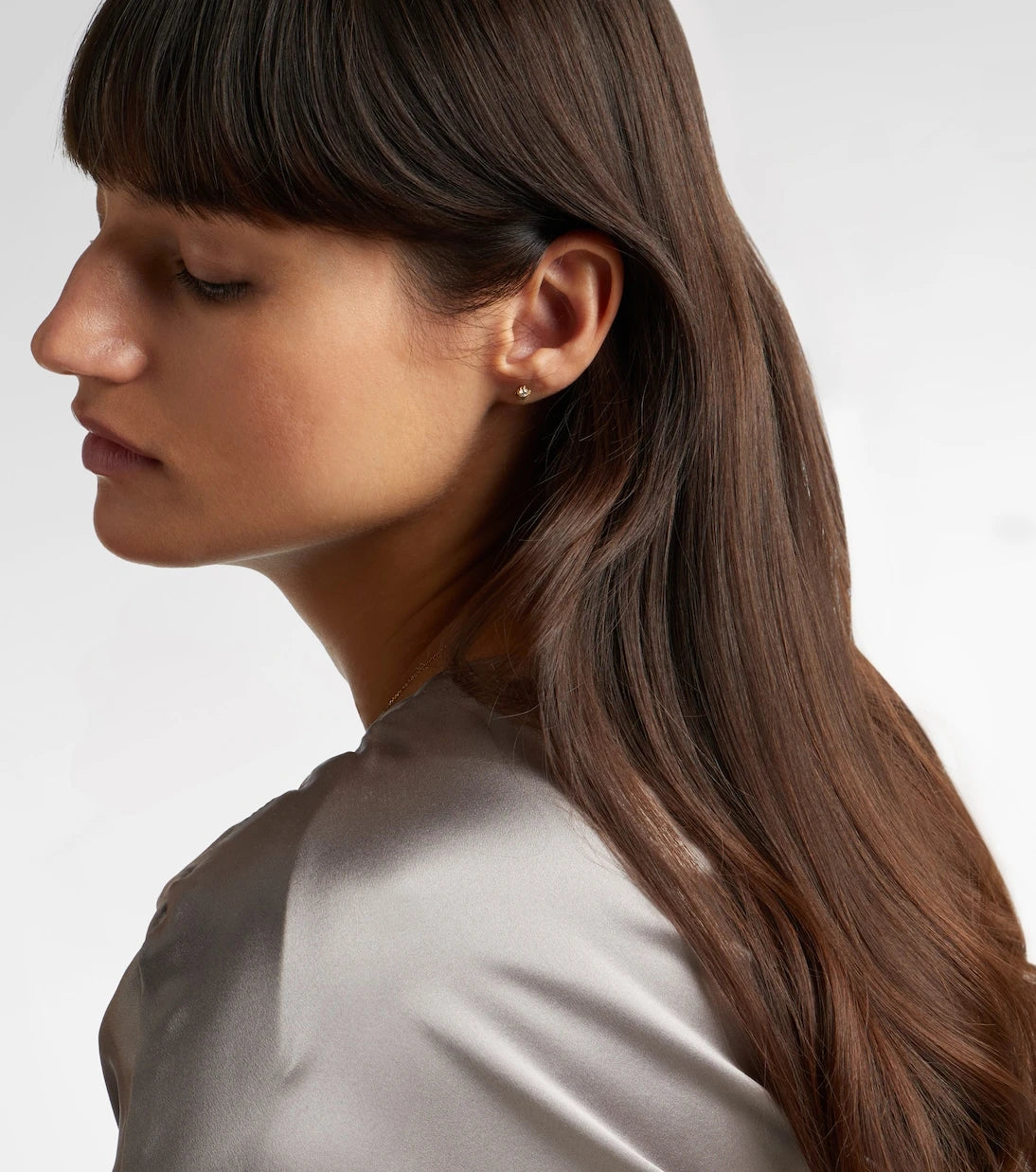 Stone and Strand - Clover Mini 14kt gold earrings with diamonds
