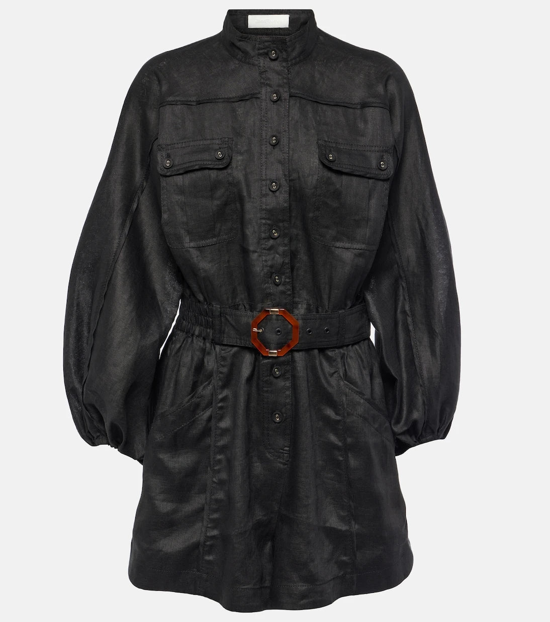 Zimmermann - Belted linen playsuit