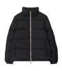 Burberry Black Down Checked-Tape Puffer Jacket