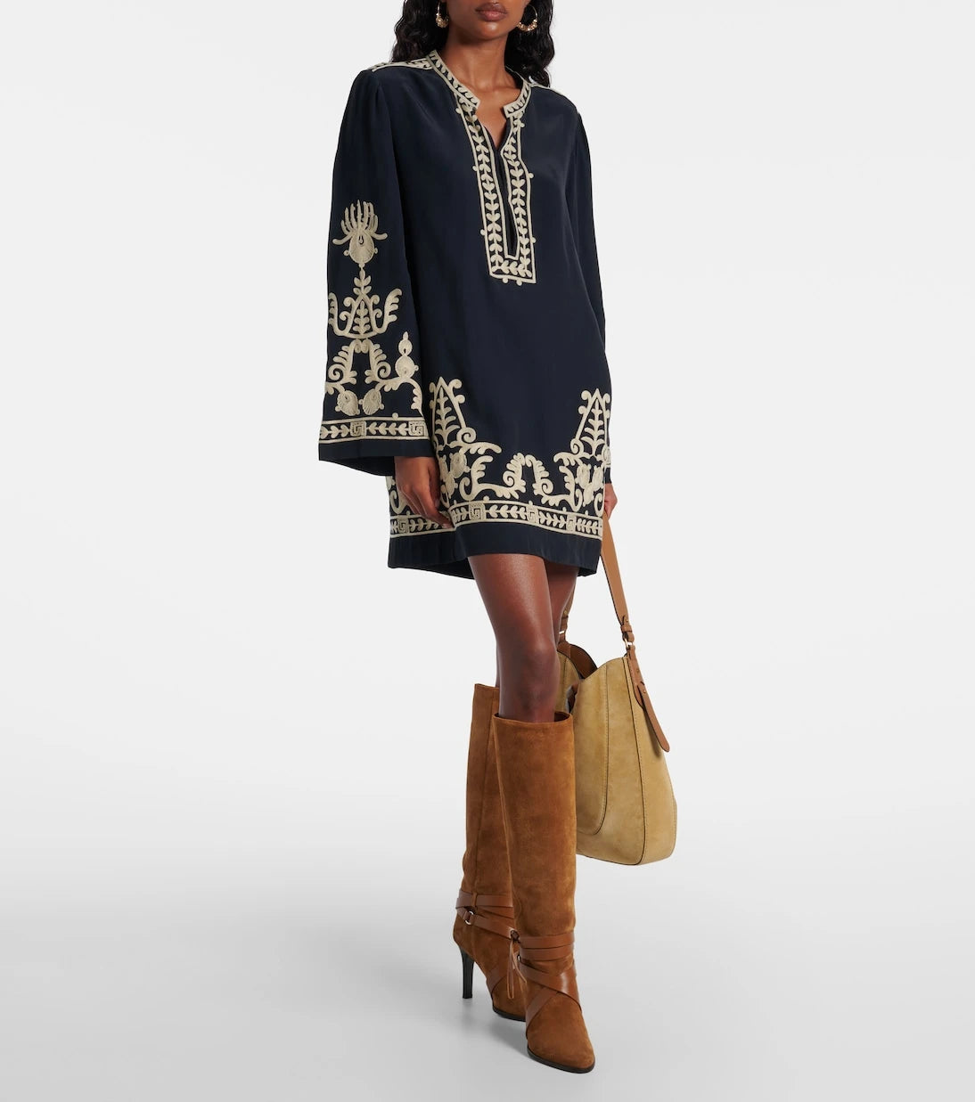 Marant Etoile - Fadeli embroidered crêpe tunic