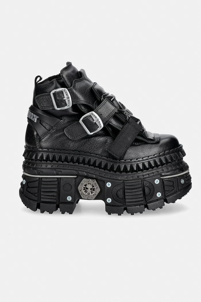 New Rock LUXOR NEGRO, BOX PLANE, TANK CASCO kadın deri spor ayakkabı