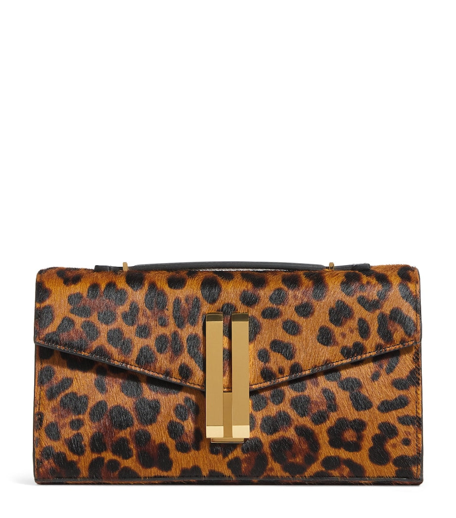 Demellier Multi Leopard-Effect Calf Hair Vancouver Clutch