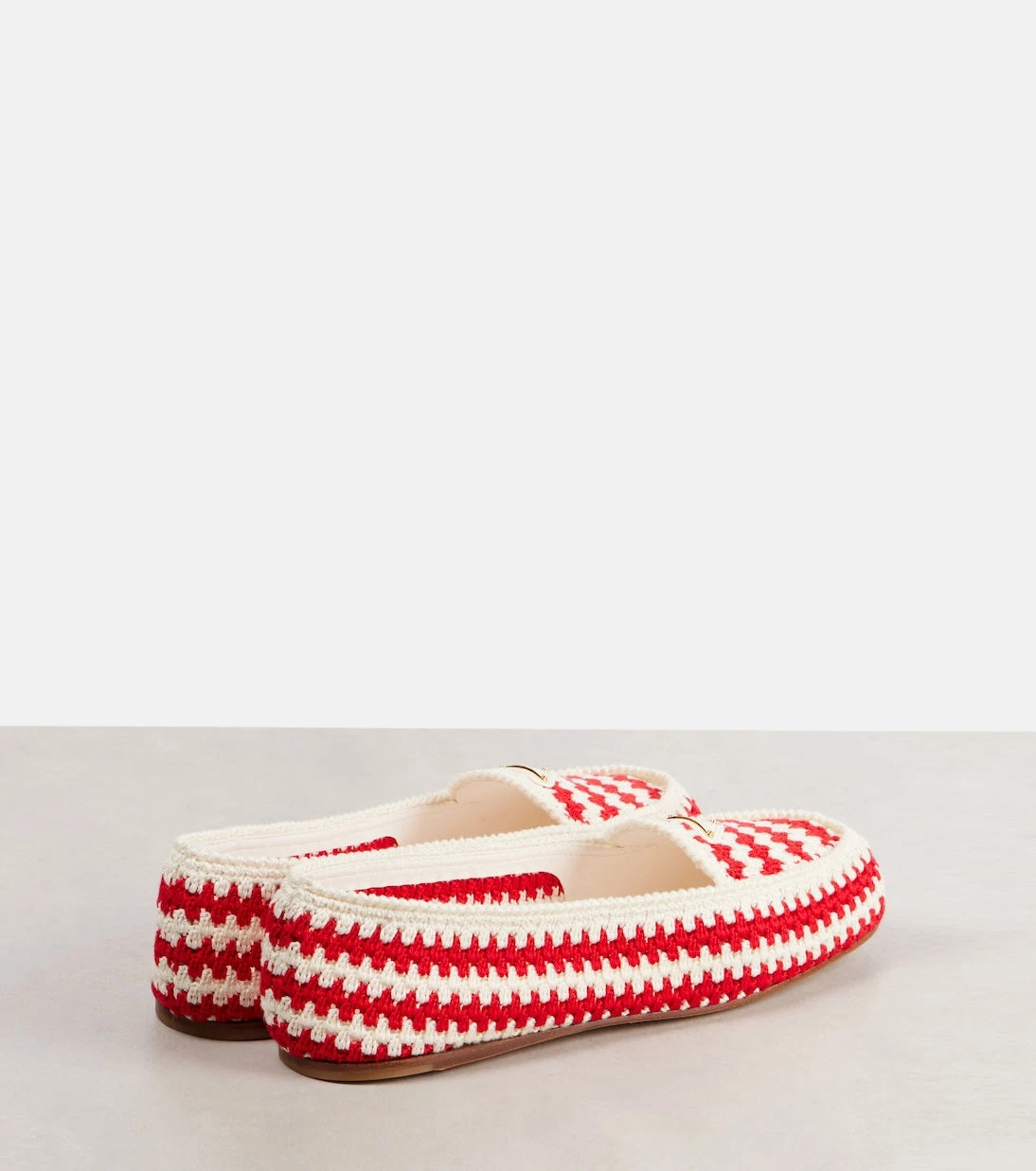 Prada - Striped crochet ballet flats