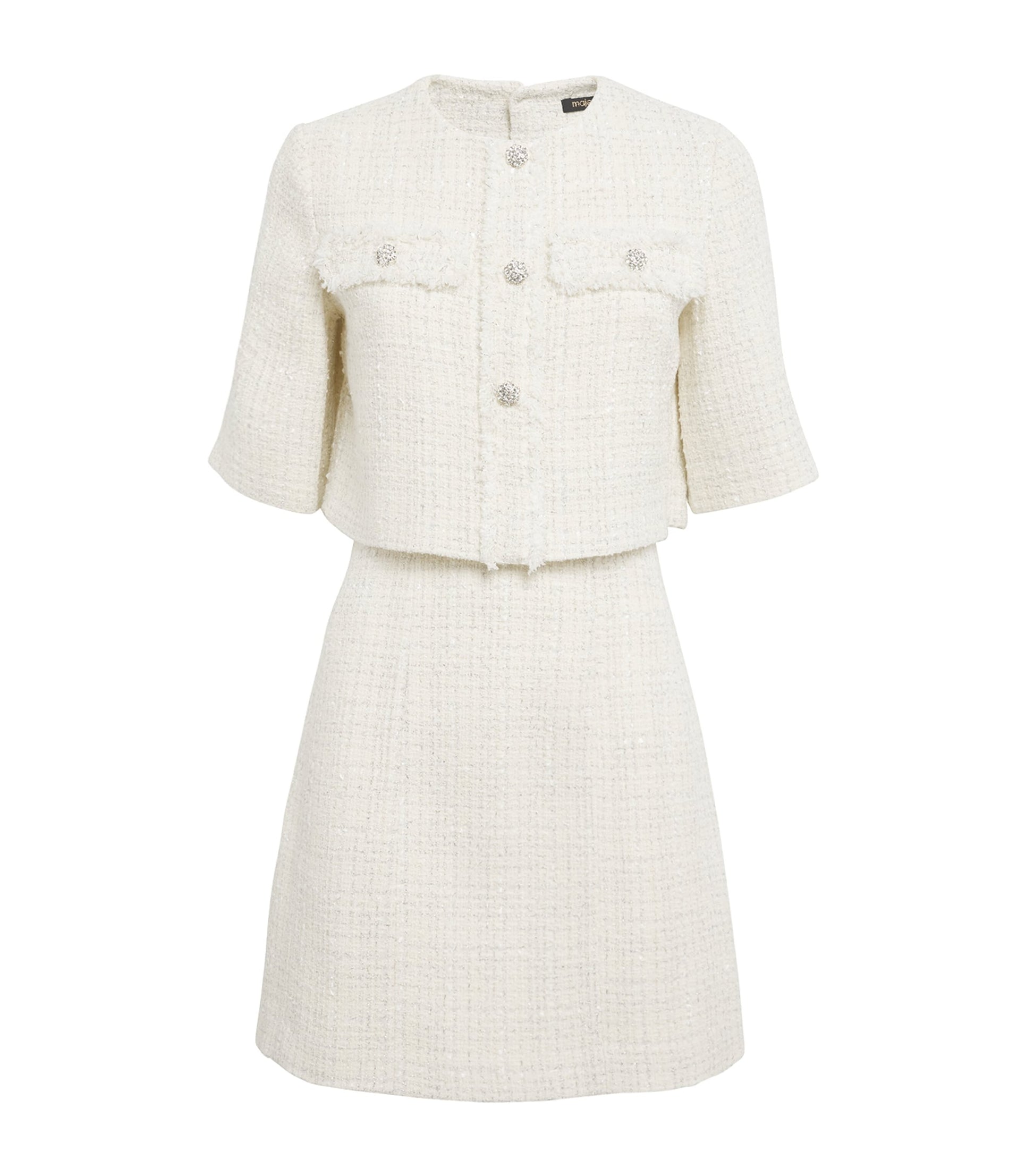 White Tweed 2-In-1 Mini Dress