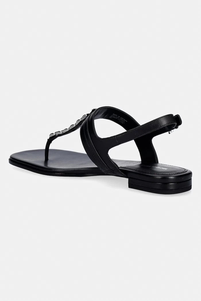 MICHAEL Michael Kors kadın düz tabanlı deri Marcia Thong Sandal