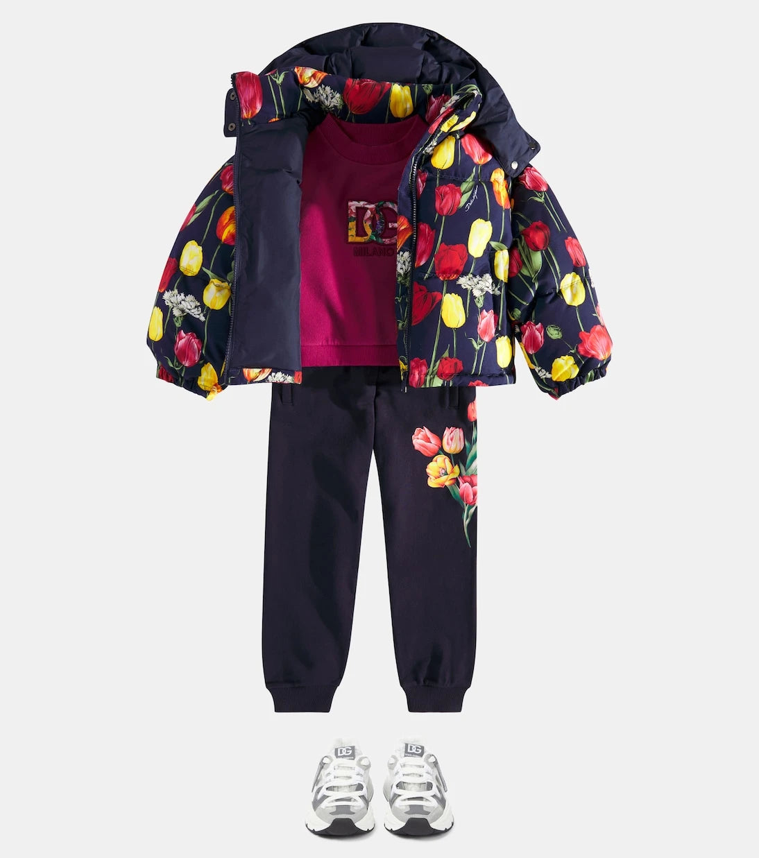 Dolce&Gabbana Kids - بنطال رياضي قطني جيرسيه