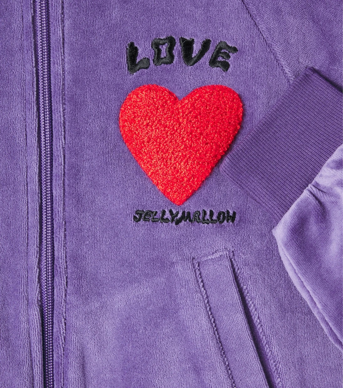 Jellymallow - Love cotton-blend velour sweatshirt