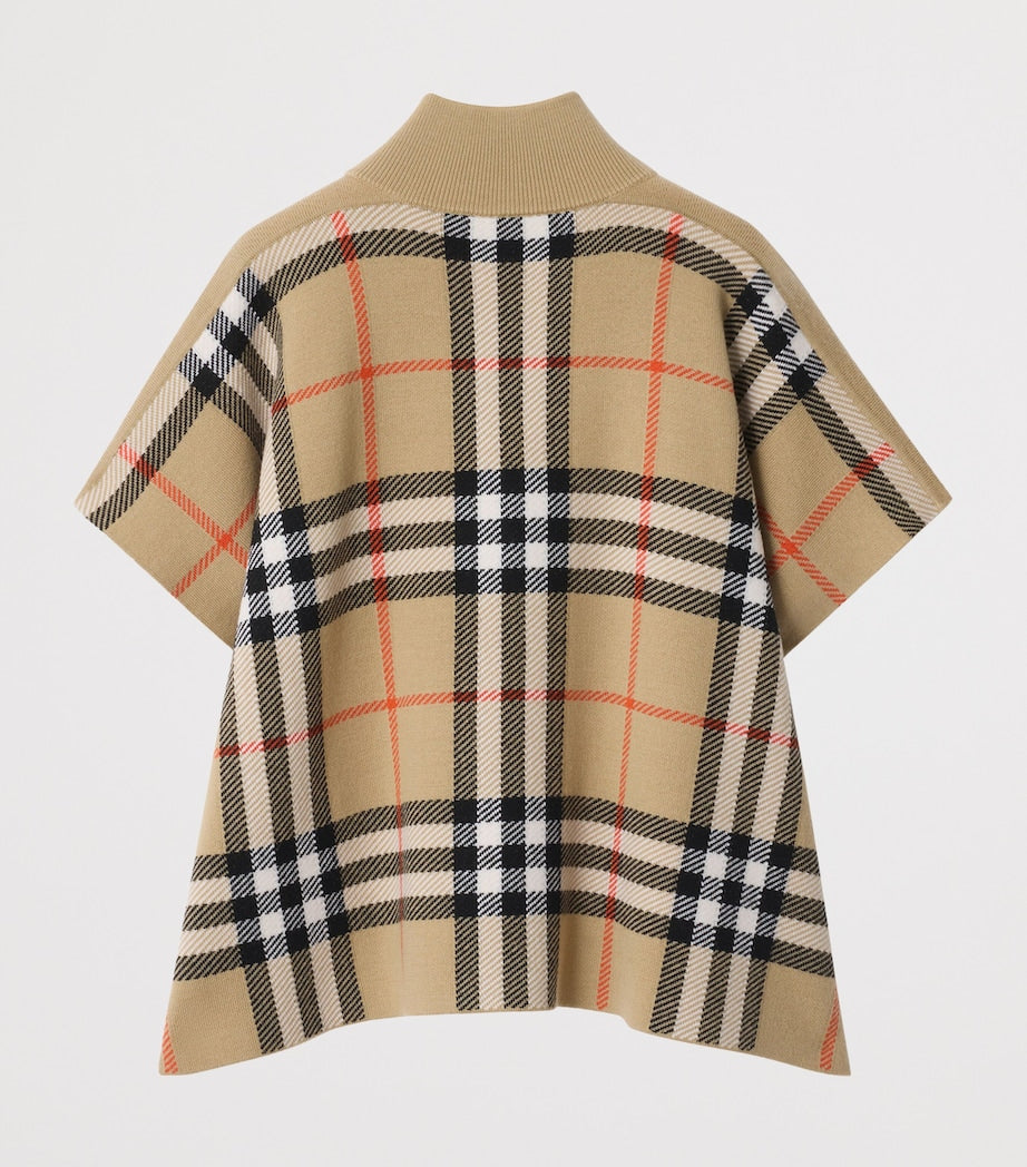 Burberry Kids Wool-Blend Reversible Cape