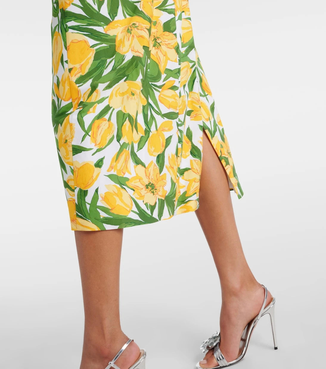 Carolina Herrera - Floral ruched poplin midi dress