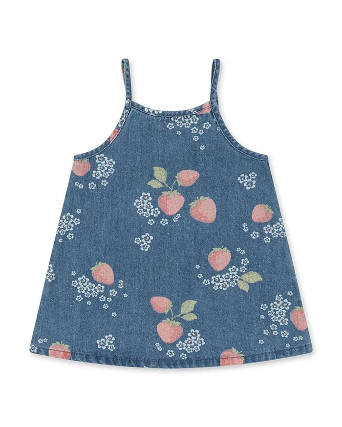 Konges Sløjd MAGOT STRAP DRESS GOTS Çocuk Denim Elbise