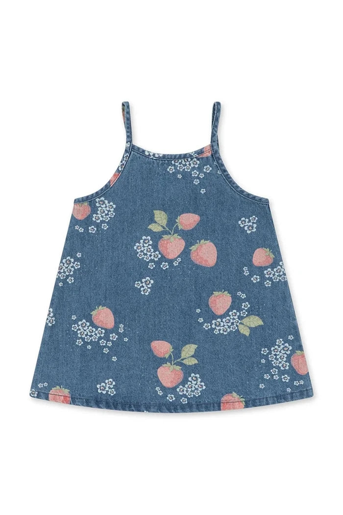 Konges Sløjd MAGOT STRAP DRESS GOTS Çocuk Denim Elbise