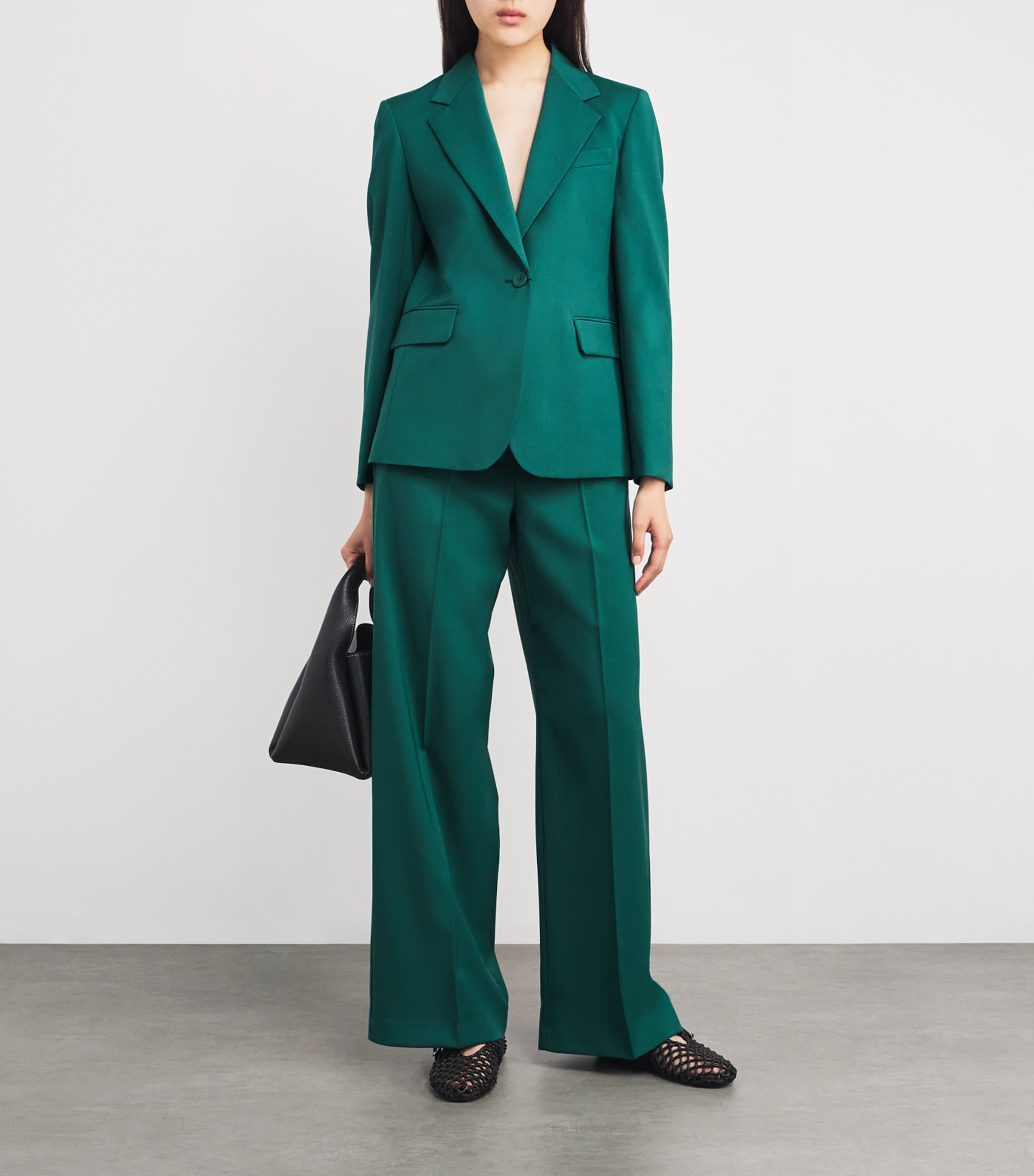 Green Virgin Wool Blazer