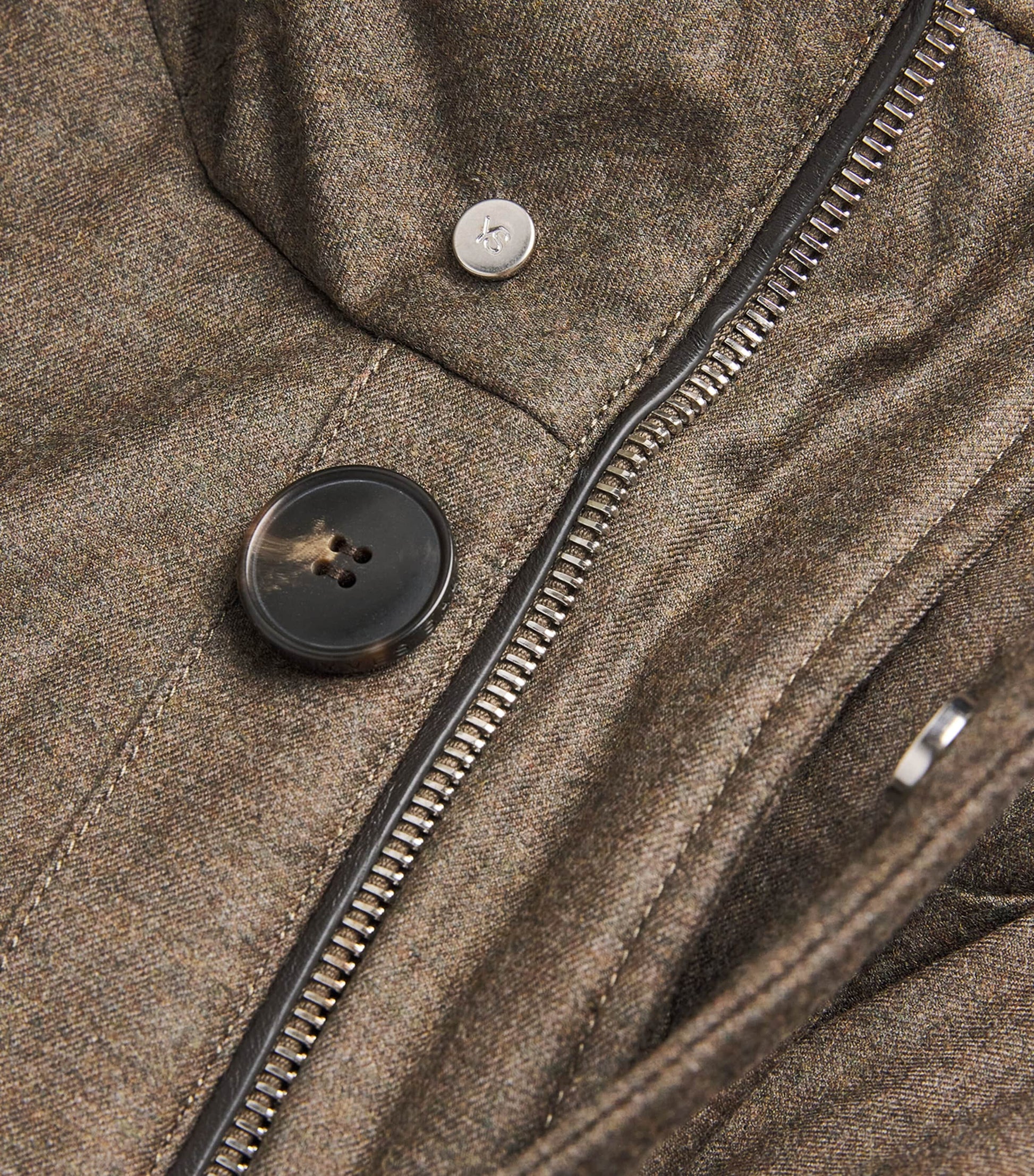 Yves Salomon Brown Wool-Silk Down Mink-Trim Parka