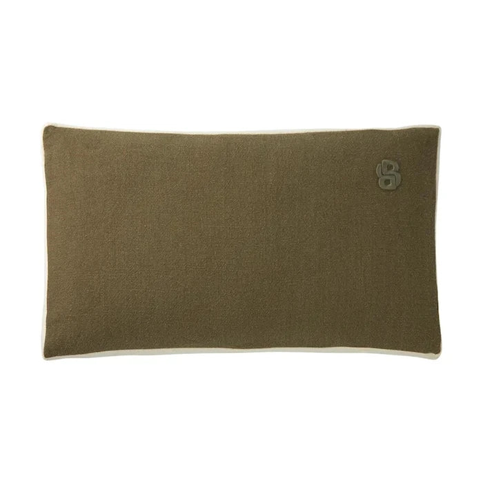 BOSS CLAYTON Koyu haki 31 x 55 cm dekoratif keten yastık kılıfı
