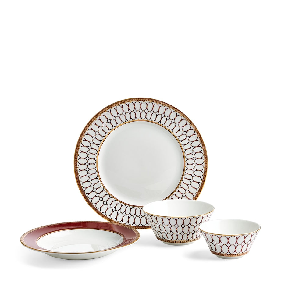 Set of 8 Renaissance Red Dinnerware Pieces