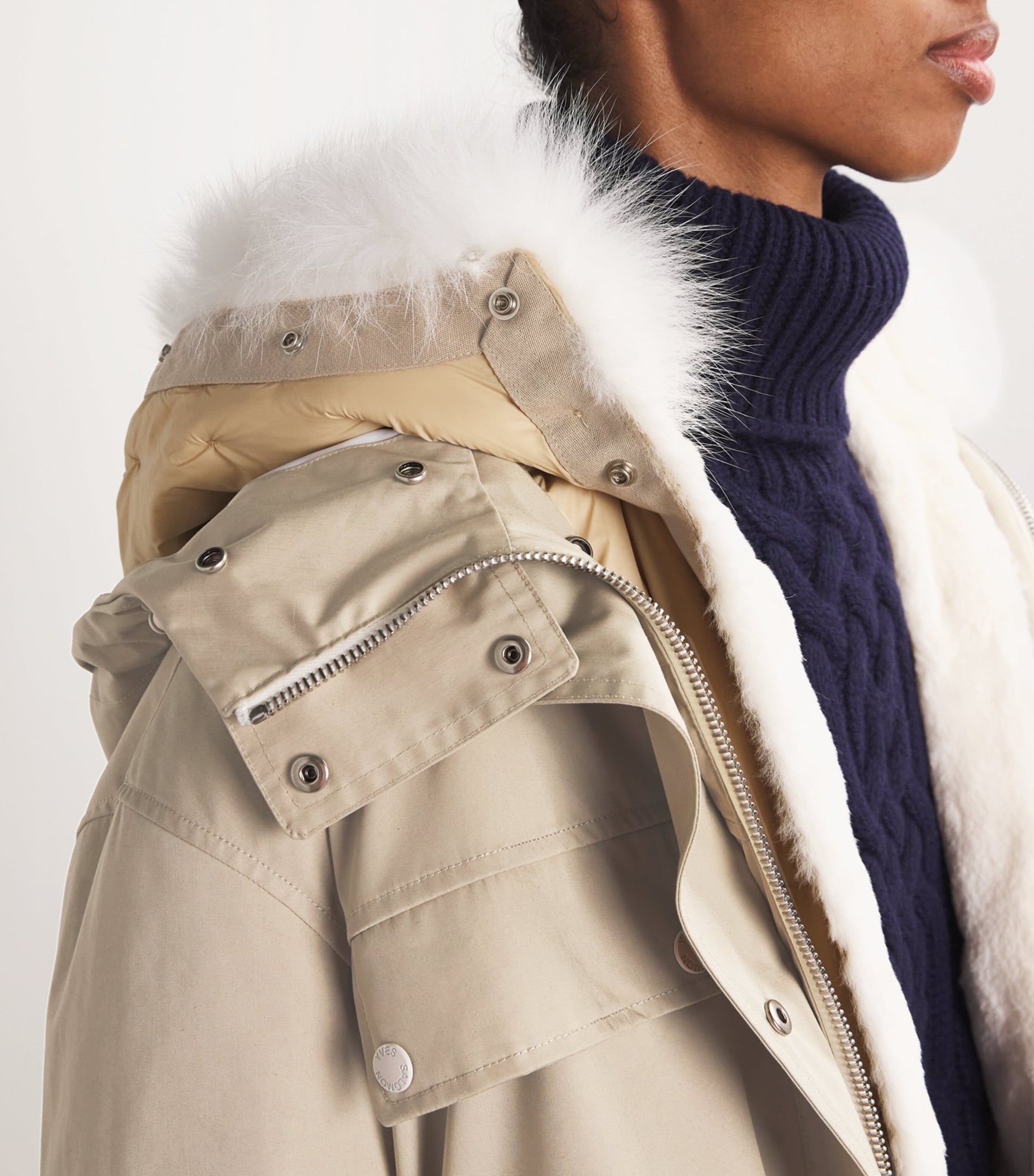 Canvas Fur-Trim Parka Jacket