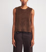 ME+EM Brown Cashmere Brushed Sweater Vest