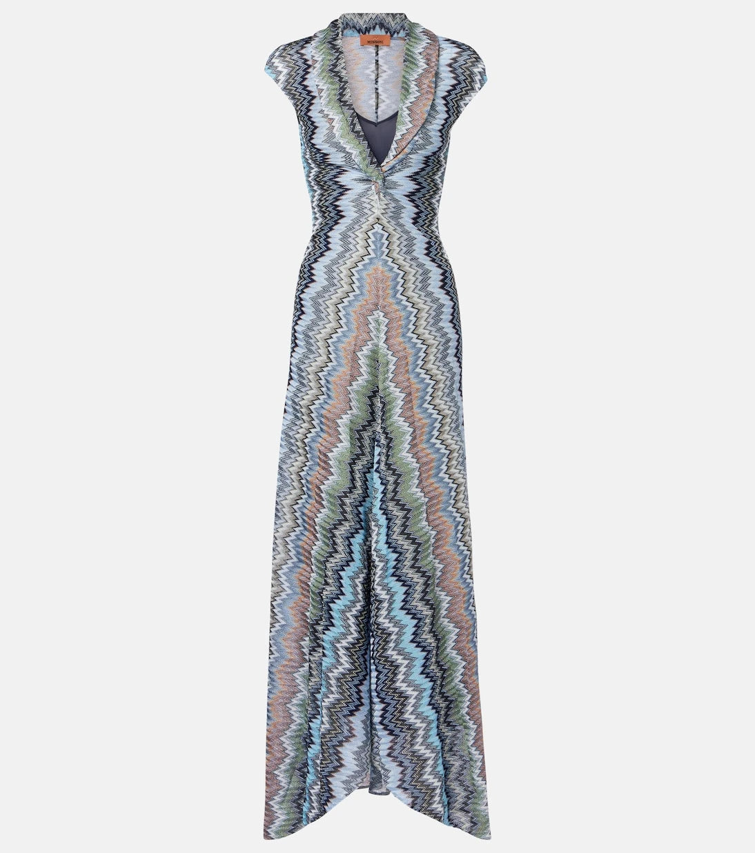 Missoni - فستان ماكسي مضلع ومزموم بنمط متعرج