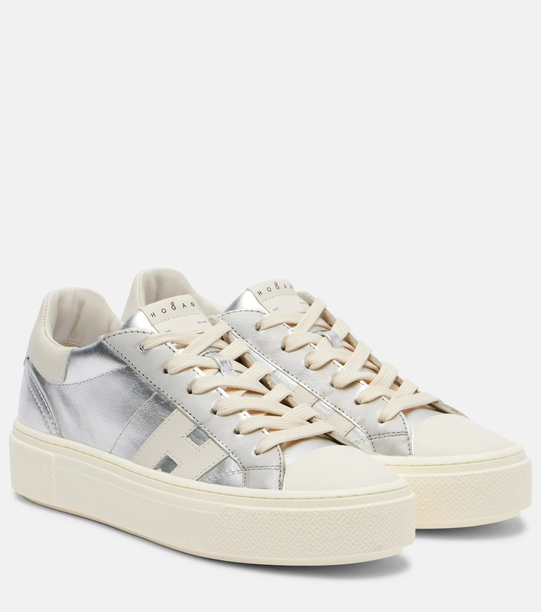 Hogan - Crosswind metallic leather sneakers