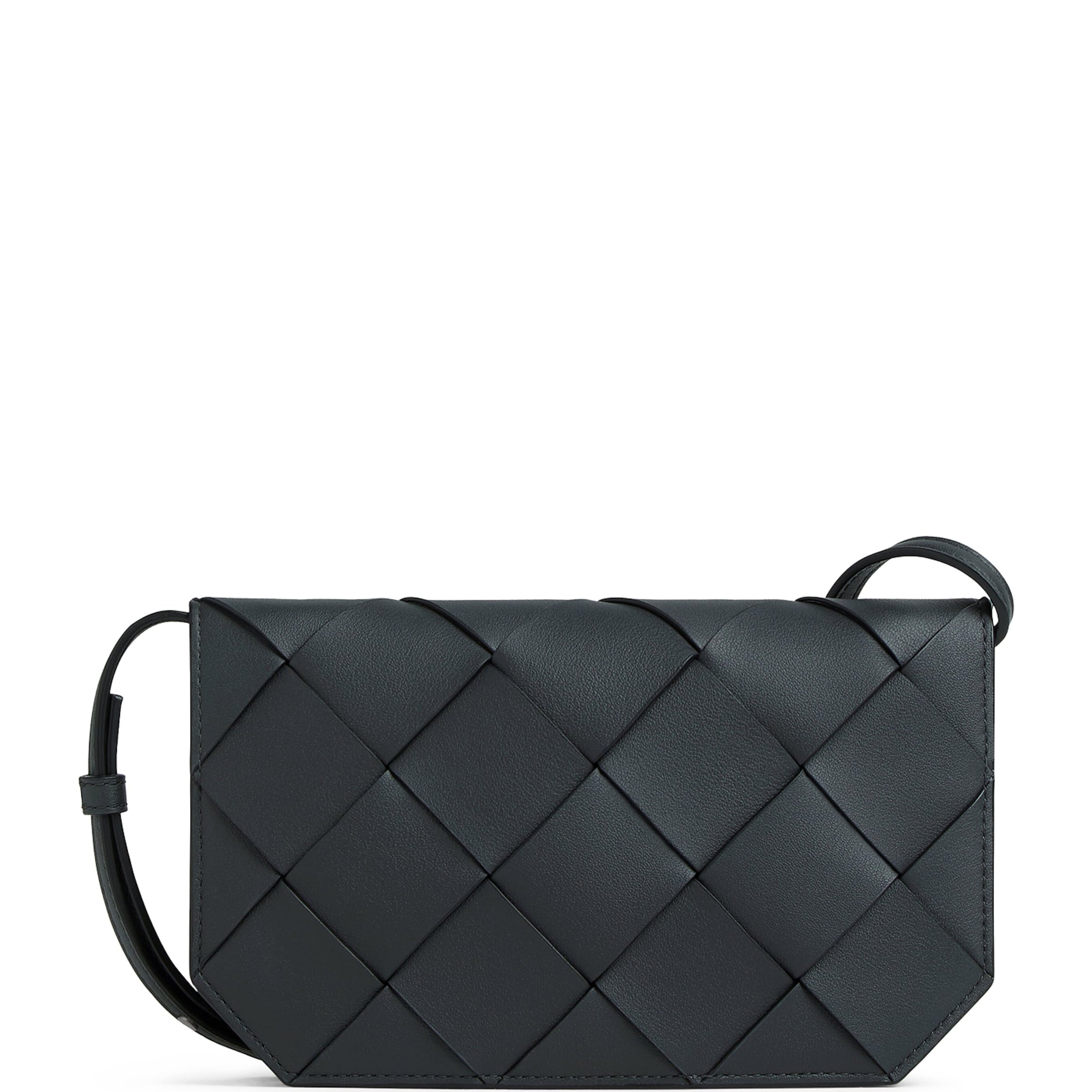 Intrecciato Leather Diago Phone Pouch