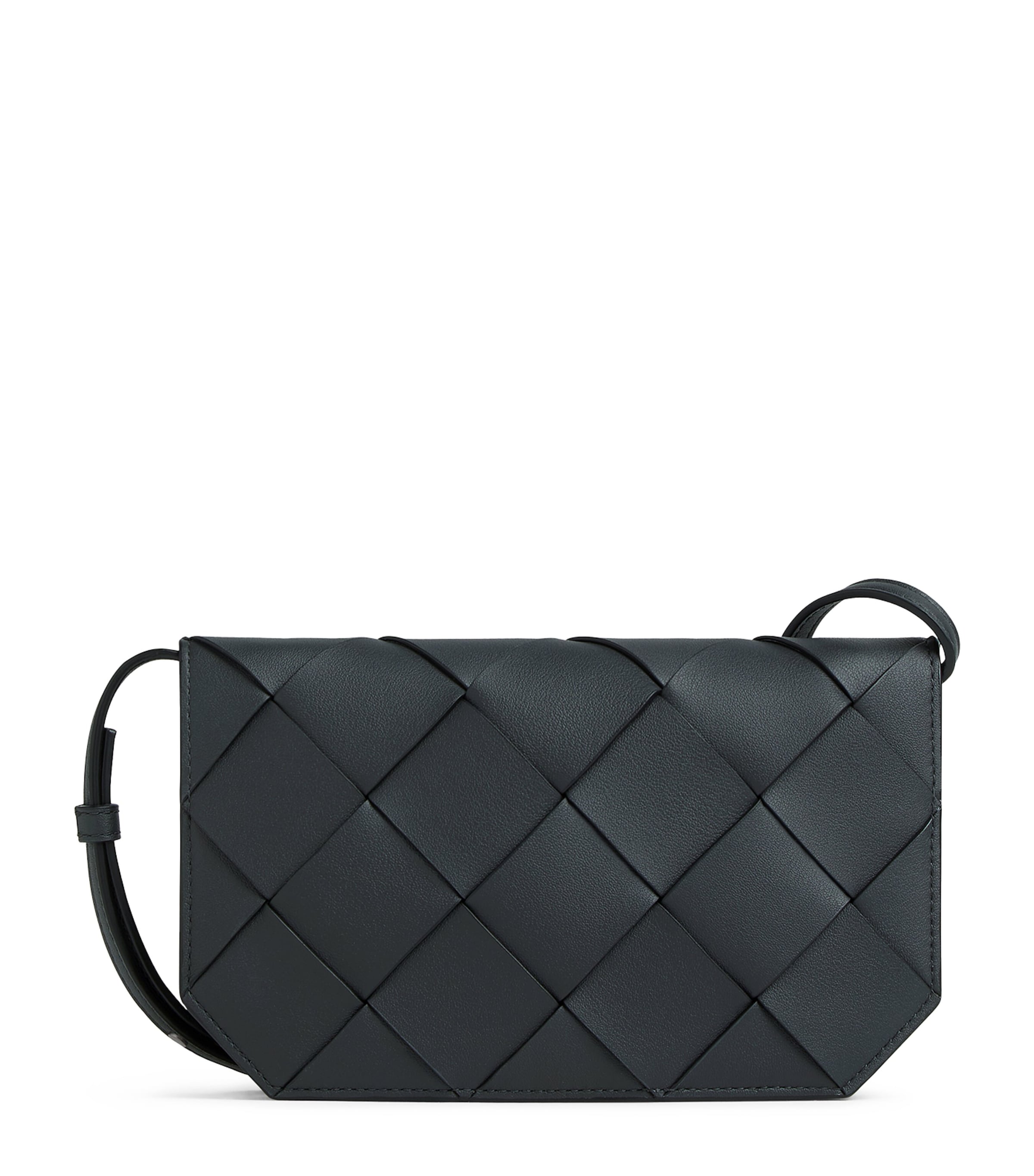 Intrecciato Leather Diago Phone Pouch