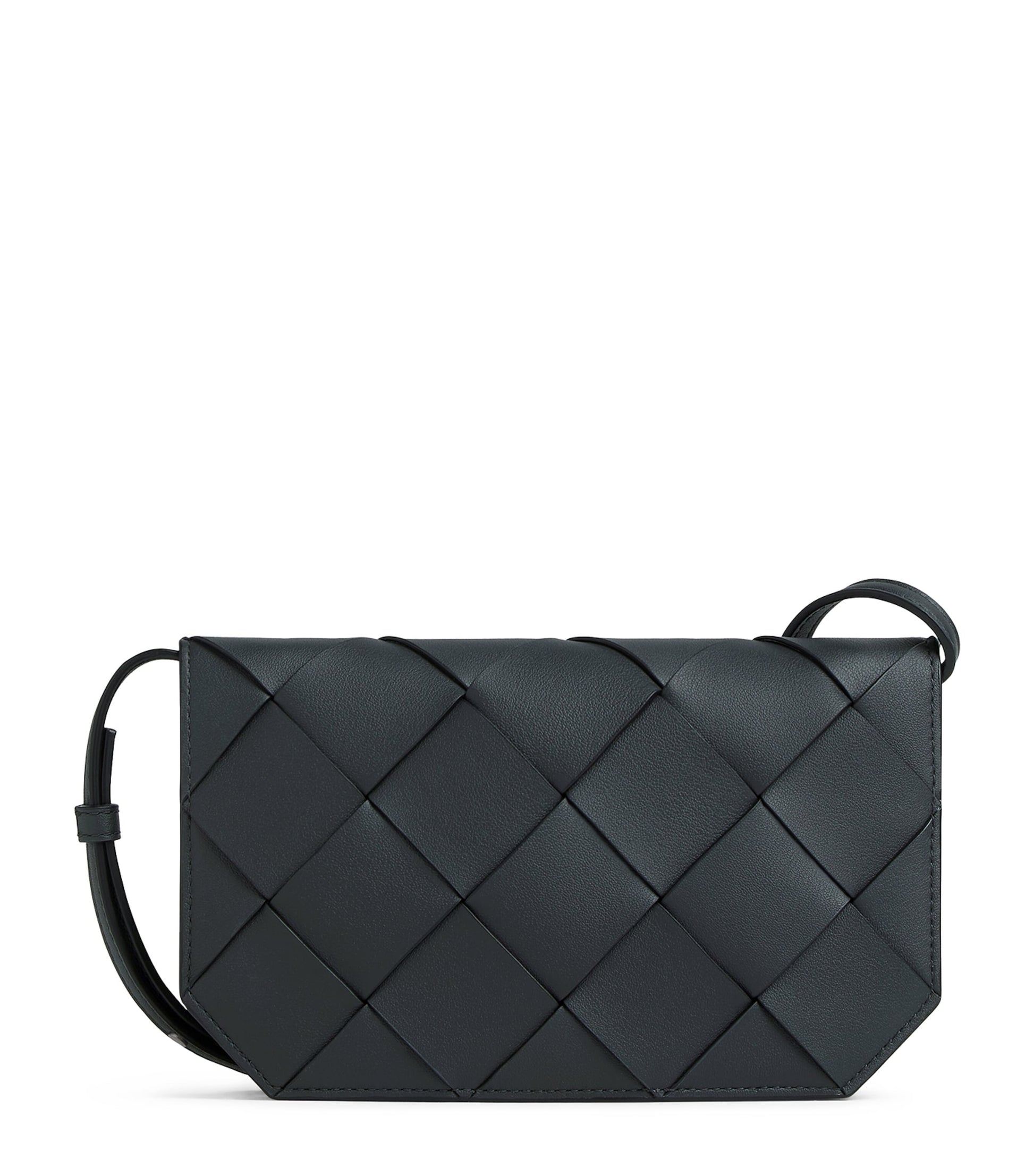 Intrecciato Leather Diago Phone Pouch