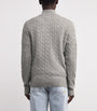 Polo Ralph Lauren Grey Wool-Cashmere Quarter-Zip Sweater