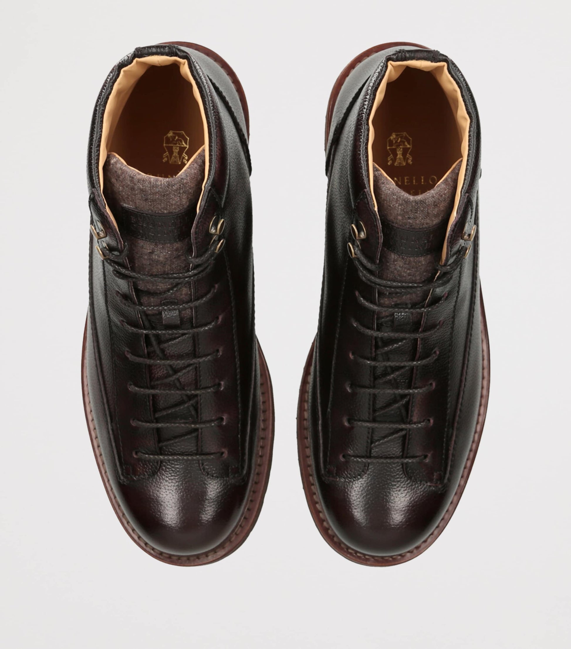 Brunello Cucinelli Leather Lace-Up Hiking Boots