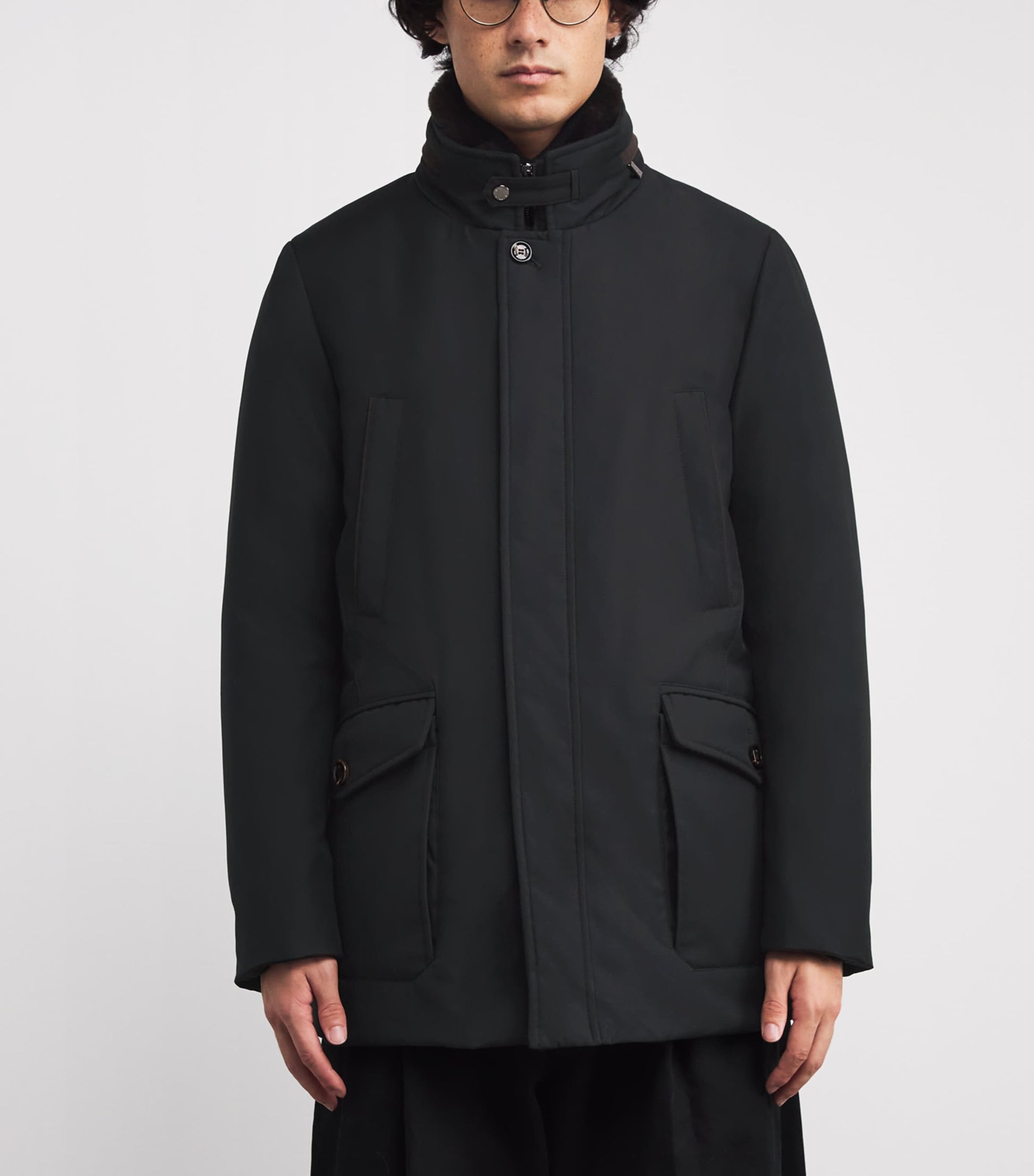 Black Down Drive Hybrid Coat