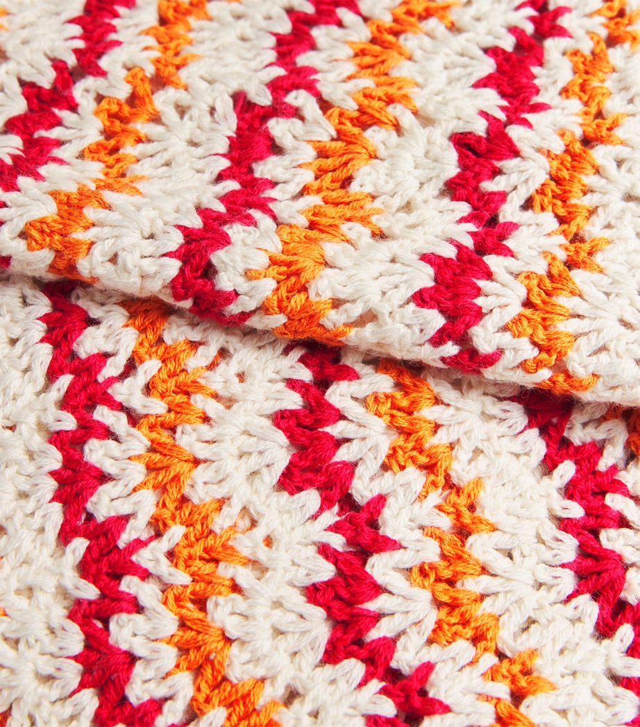 ESCVDO Orange Crochet Wayra Mini Skirt