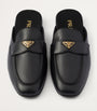 Black Leather Triangle Slippers