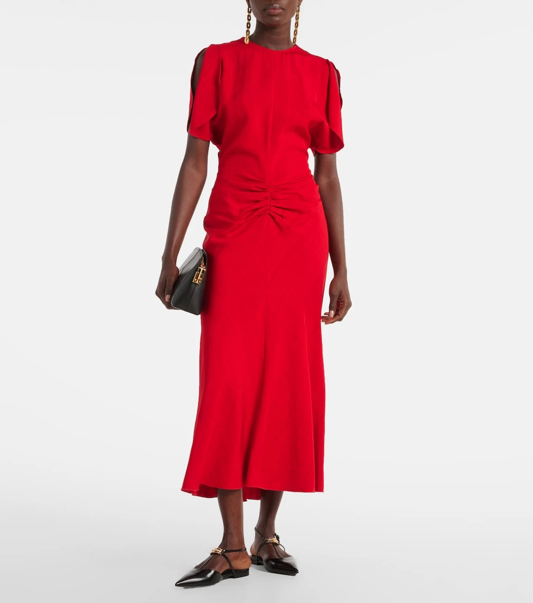Victoria Beckham - B Buckle leather slingback flats