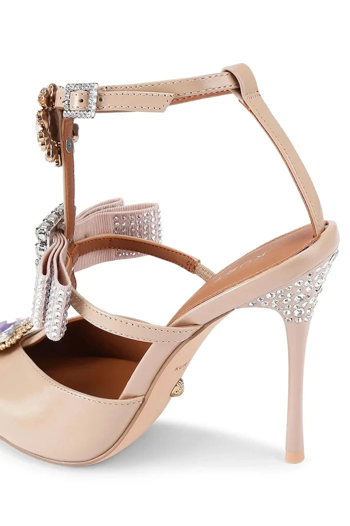 Kurt Geiger London Bow Point Gladiator Court İnce Topuklu Deri Ayakkabılar