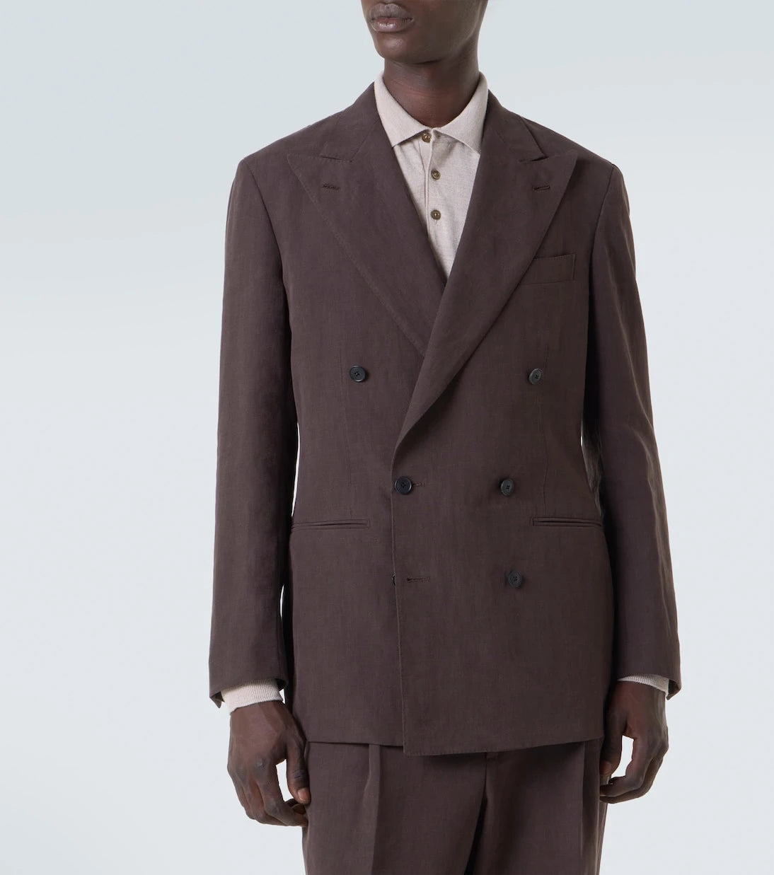 Saman Amel - Double-breasted linen canvas blazer