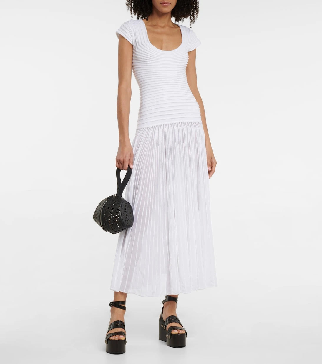 Alaïa - Leather wedge sandals