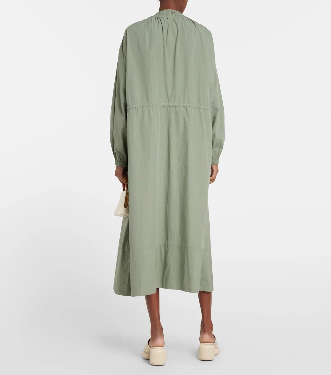 Jil Sander - Drawstring cotton poplin midi dress