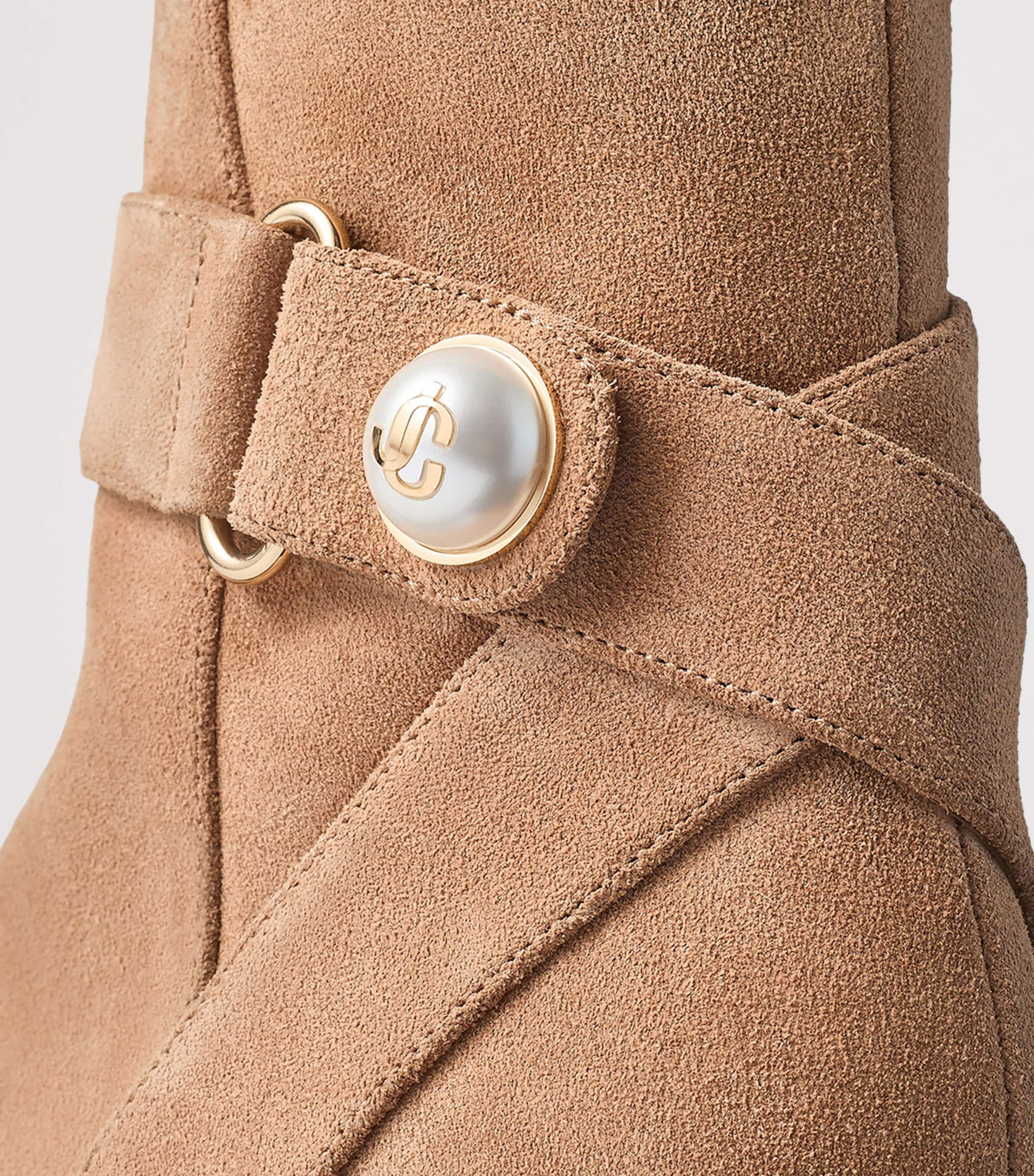 Beige Noor 45 Suede Ankle Boots