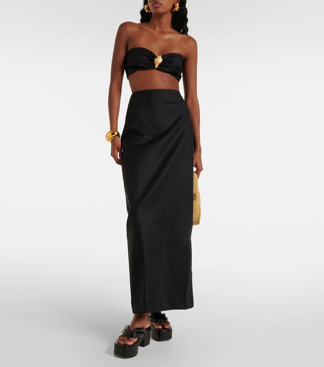 Adriana Degreas - Cotton-blend maxi skirt
