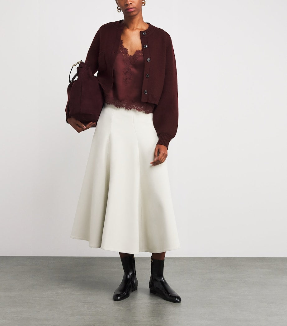 Almada Label Burgundy Wool-Cashmere Zozo Cardigan