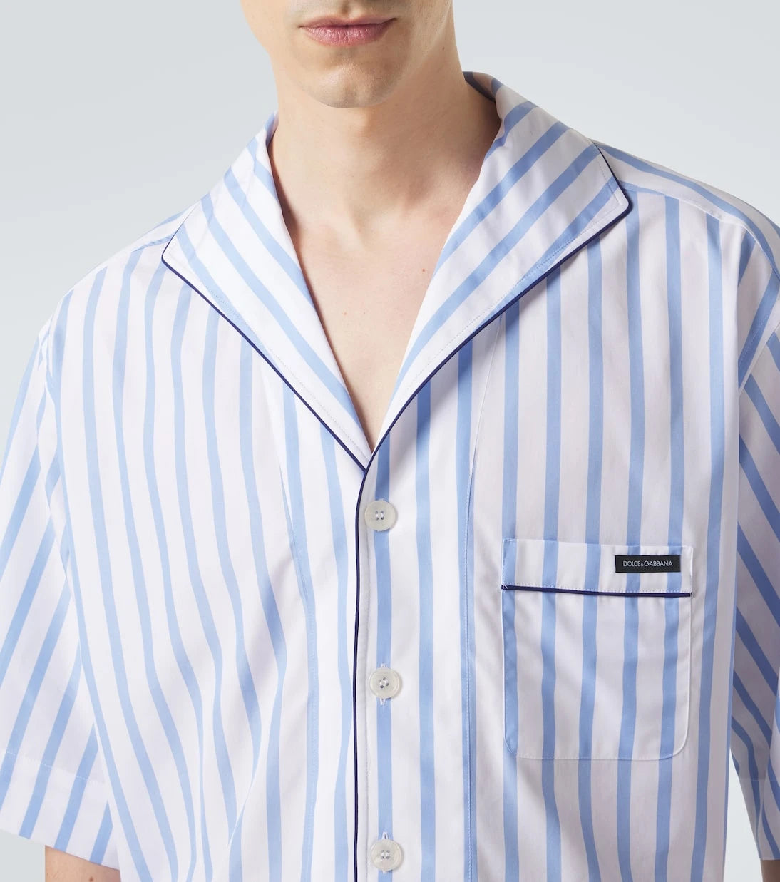 Dolce&Gabbana - Striped cotton and silk poplin shirt