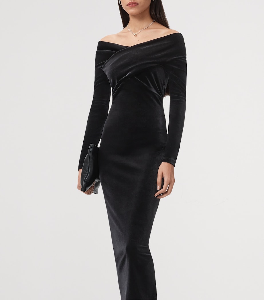 Velvet Delta Midi Dress BLACK