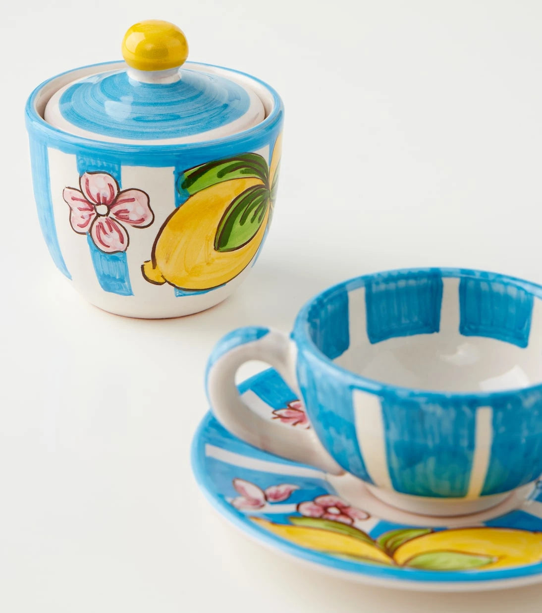 Dolce&Gabbana Casa - Taormina striped ceramic sugar bowl