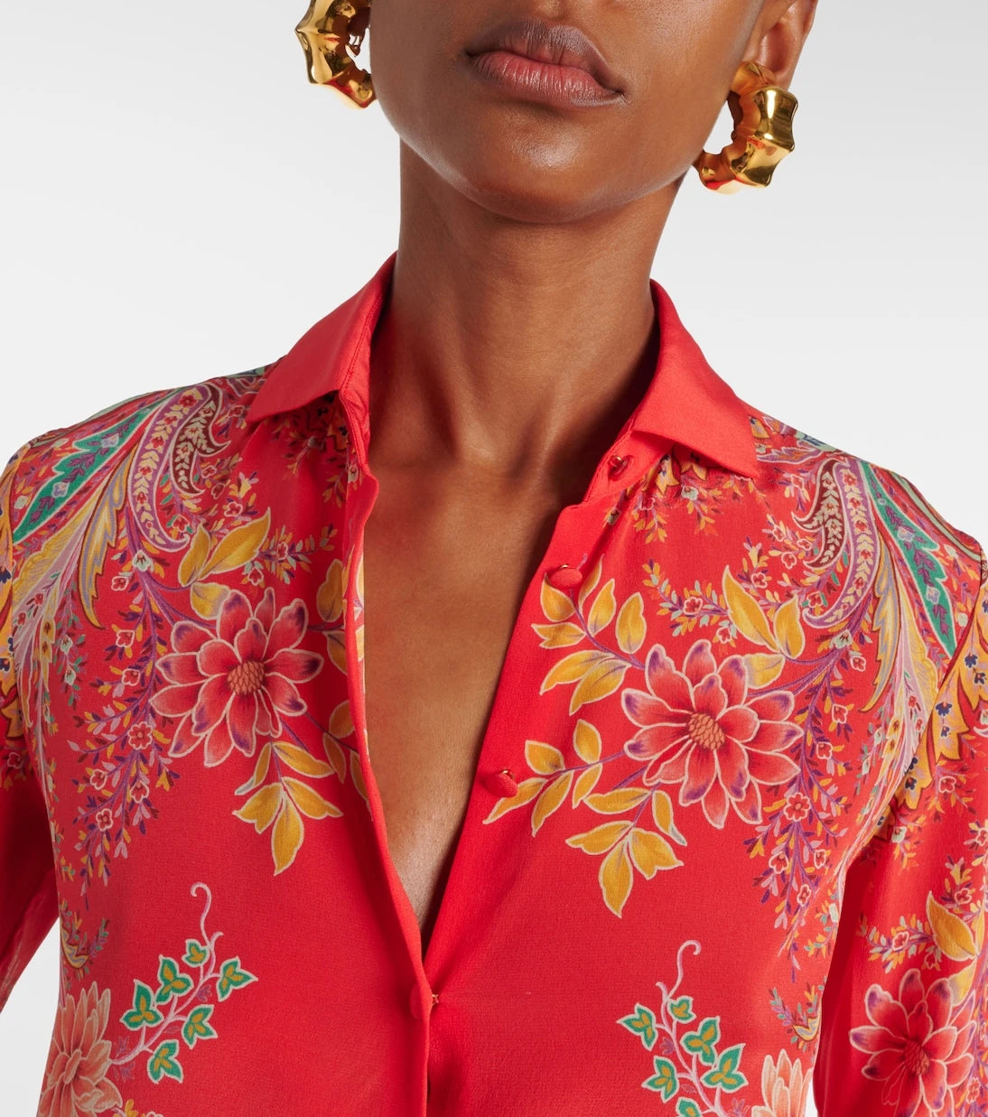 Etro - Floral silk crêpe de chine shirt