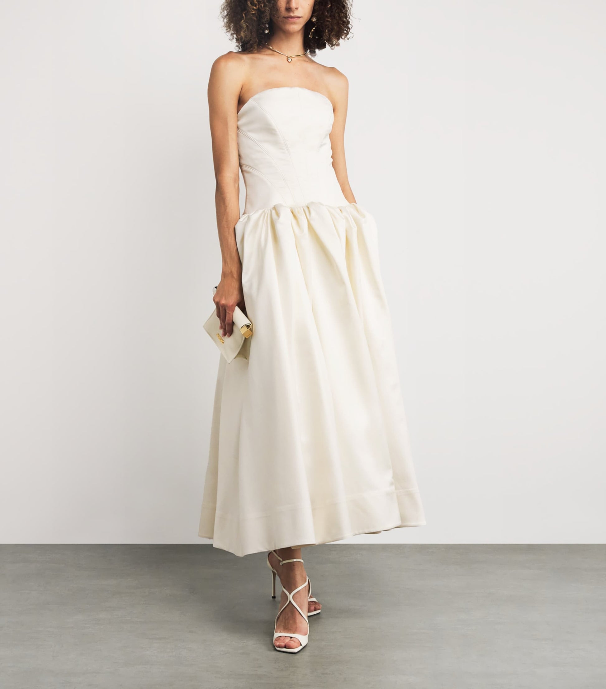 Rachel Gilbert Ivory Silk-Wool Kenny Gown
