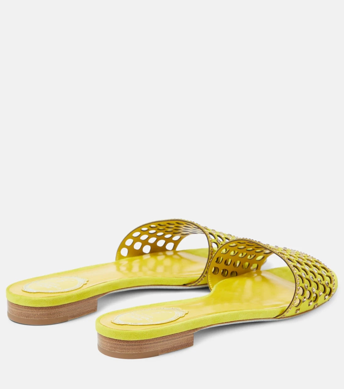 Rene Caovilla - Crystal-embellished suede slides